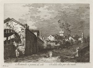 Vaatteiden pukeminen... tekijältä Fabio Berardi after Canaletto