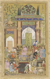 Babur vastaanottaa hovimiehen, 1580-85
