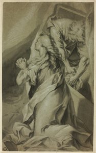 Polvistuva Magdalena ja haudanhoitaja tekijältä Federico Barocci