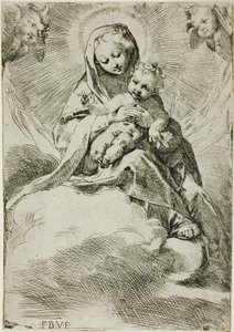 Madonna ja lapsi pilvien päällä tekijältä Federico Barocci