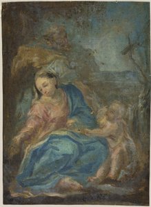 Lepää lennossa Egyptiin (recto); Rukouskirkon madonna (käänteinen) tekijältä Federico Barocci
