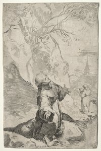 Pyhä Franciscus vastaanottamassa stigmat tekijältä Federico Barocci