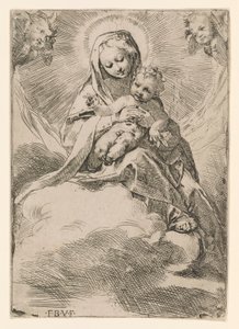 Neitsyt ja lapsi pilvissä tekijältä Federico Barocci
