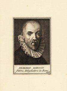 Muotokuva Federico Baroccista (noin 1535-1612), italialainen renessanssimaalari ja taidegraafikko tekijältä Federico Fiori (after) Barocci or Baroccio