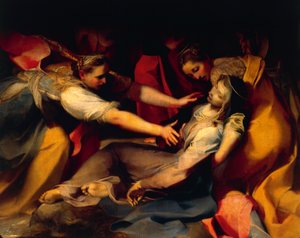Neitsyen pyörtyminen, yksityiskohta "Ristin laskeutumisesta" tekijältä Federico Fiori Barocci or Baroccio