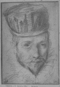 Francesco Maria della Rovere (punaista ja mustaa liitua paperilla) tekijältä Federico Fiori Barocci or Baroccio