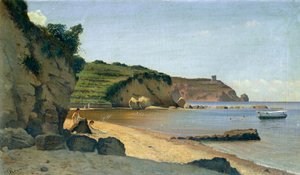 Eteläinen venesatama, Federico Rossano (1835-1912), öljy kankaalle, 34x59 cm.