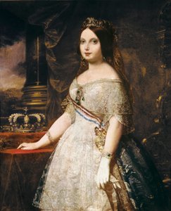 Espanjan kuningatar Isabella II (Isabella II of Bourbon, 1830-1904) Federico Madrazon maalaus