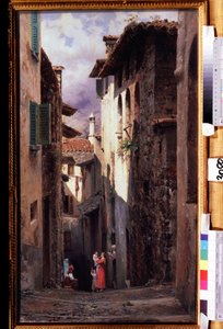 ""Scene de rue a Bellagio en Italie"" Peinture de Feodor Andreyevich Bronnikov (1827-1902) 1875 State Tretyakov Gallery, Moscou tekijältä Fedor Andreevich Bronnikov