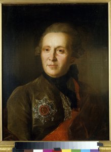 Runoilija Aleksanteri Sumarokovin (1717-1777) muotokuva (Runoilija A. Sumarokovin muotokuva). Fjodor (Fjodor tai Fiodor) Stepanovitš Rokotovin (1735-1808) maalaus, öljy kankaalle, noin 1770-1780. 1700-luvun venäläinen taide. Latvian tasavallan valtion taid tekijältä Fedor Stepanovich Rokotov