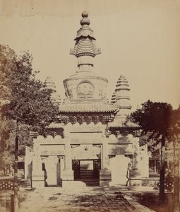 Tiibetiläisten muistomerkki laamatemppelissä, Pekin, lokakuu 1860,1860 (kuva) tekijältä Felice (1825 c.1908) Beato