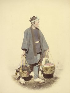 Japanilainen kokki, joka palaa markkinoilta tekijältä Felice Beato