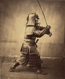 Japanilainen soturi haarniskassa, 1865-7 tekijältä Felice Beato