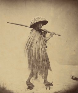 Japanilainen Mackintoshissa, n. 1865 tekijältä Felice Beato
