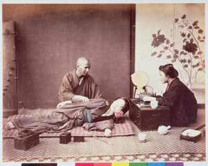 Japanilainen hieroja, n. 1890 (albumiprintti)