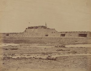 Pohjoisen linnoituksen takaosa sen valloituksen jälkeen, näyttää Kiinan armeijan vetäytymisen, 21. elokuuta 1860 tekijältä Felice Beato