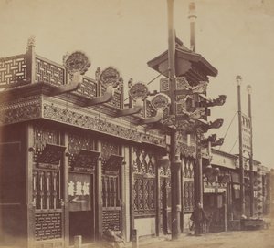 Kaupat ja katu, Kiinalainen Pekinin kaupunki, lokakuu 1860 tekijältä Felice Beato