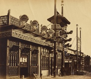 Kaupat ja katu, Pekinin kiinalainen kaupunki, lokakuu 1860 tekijältä Felice Beato