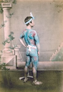Tatuoitu japanilainen sulhanen betto, Japani, 1882 tekijältä Felice Beato