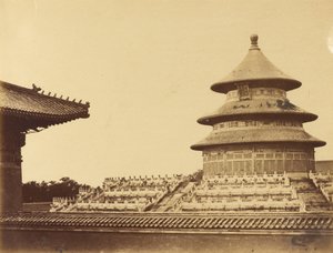 Taivaan temppeli paikasta, jossa papit poltetaan Kiinan kaupungissa Pekingissä. 18. lokakuuta tekijältä Felice Beato