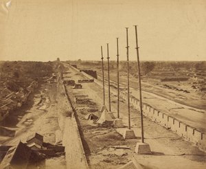 Britannian ja Ranskan joukot ottivat Antin Gaten muurin huipun 21. lokakuuta 1860 tekijältä Felice Beato
