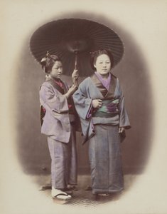 Nuori nainen ja palvelija, 1868. tekijältä Felice Beato