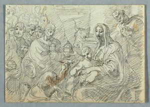 Magi-tutkimuksen palvonta Lodovico Carraccin jälkeen tekijältä Felice Giani