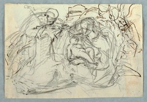 Piirros, Pyhä perhe, 1800-1825 tekijältä Felice Giani