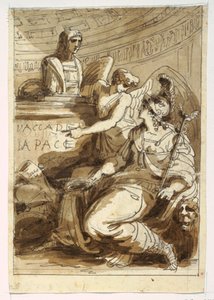 Piirustus, Accademia della Pace -akatemian muistomerkki, 1810-20 tekijältä Felice Giani