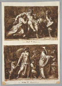 Piirustus, Sheet from a Sketchbook:  Silenuksen riemuvoitto; uhri Bacchusille, 1800-1810. tekijältä Felice Giani