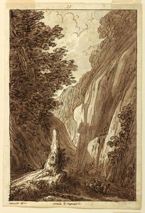 Piirros, Tie Caprarolaan, n. 1813. tekijältä Felice Giani