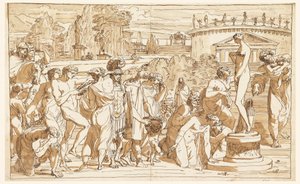 Piirros, Venuksen palvonta klassisessa maisemassa, n. 1820. tekijältä Felice Giani