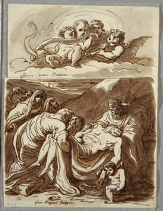 Quatre Putti fent música, Estudi després de Lodovico Carracci; Crist, Estudi després de Massarifinnish tekijältä Felice Giani