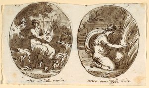 Orpheus, Ceres, Suunnittelu holvikatotille, Sala dei Legislatori, Palazzo Conti-Sinibaldi, Faenza tekijältä Felice Giani