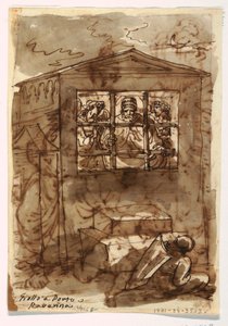 Luonnoslehti Folio, paavi Sixtus II ja diakoni tekijältä Felice Giani