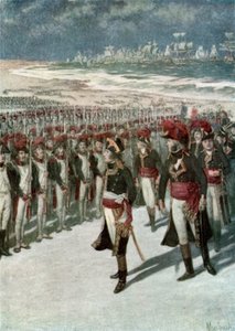 Napoleon arvioi joukkoja Boulognessa