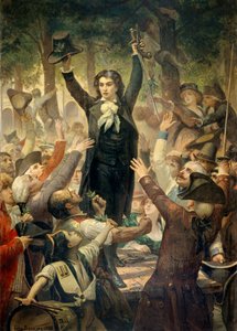Camille Desmoulins (1760-1794) kiusasi patriootteja Ranskan vallankumouksen Palais Royal Premieren puutarhoissa: 12.7.1789, kun kuningas oli erottanut Jacques Neckerin, Camille Desmoulins kiusasi väkeä Palais Royalissa.
