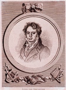 Muotokuva saksalaisesta säveltäjästä Ludwig van Beethovenista tekijältä Felix Auguste Clement