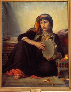 tamburiinia soittava kaveri. Auguste Felix Clementin maalaus tekijältä Felix Auguste Clement