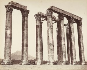 Olympeion tai Olympolaisen Zeuksen temppeli Akropolis-kunnassa, Ateenassa tekijältä Félix Bonfils