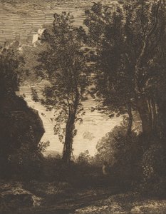 Auringonlasku, 1858. tekijältä Felix Bracquemond