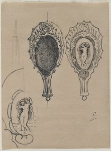 Suunnittelu käsipeiliin, c. 1900-1902. tekijältä Felix Bracquemond