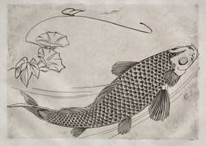 Illallinen (Rousseau-palvelu): Iso kala japanilaiseen tyyliin (nro 19) tekijältä Felix Bracquemond