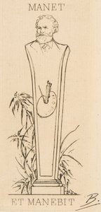 Manetin ex-libris, 1875. tekijältä Felix Bracquemond
