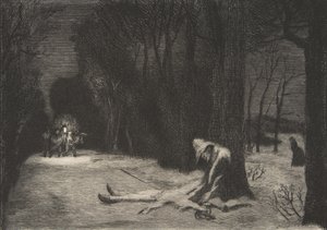 Matamoren kapteeni Fracassen kuolema, 1864. tekijältä Felix Bracquemond