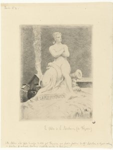 Alexandre Falguièren ja sotilaiden La Résistance (vastarinta) patsas Pariisin piirityksen aikana La Resistance Siège de Paris en 1870 (sarjan nimi) tekijältä Felix Bracquemond