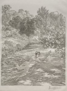 The Bather, c. 1860-70. tekijältä Felix Bracquemond