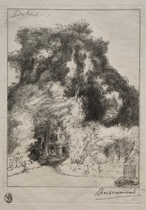 The Garden of the Inn Dulwichissa, n. 1870. tekijältä Felix Bracquemond