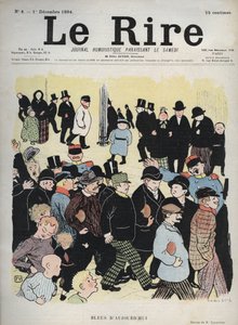 Sanomalehden ”” Le Rire” kansi, nro 4, 1. joulukuuta 1894: Nykypäivän blues - piirros Felix Vallotton tekijältä Felix Edouard Vallotton