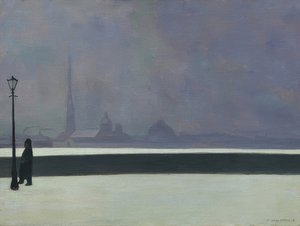Newa, valosumu (La Néva, brume légère). 1913 tekijältä Felix Edouard Vallotton